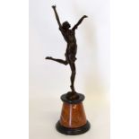 Contemporary Bronze figure of a dancing lady. Stands 65cm