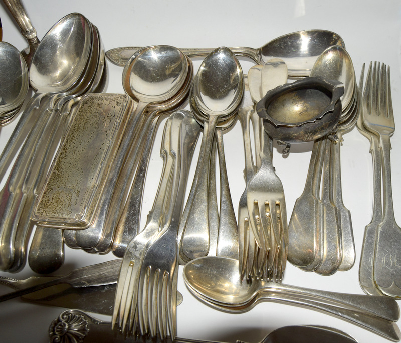 Collection of silver and silver plated flatware - Image 2 of 5