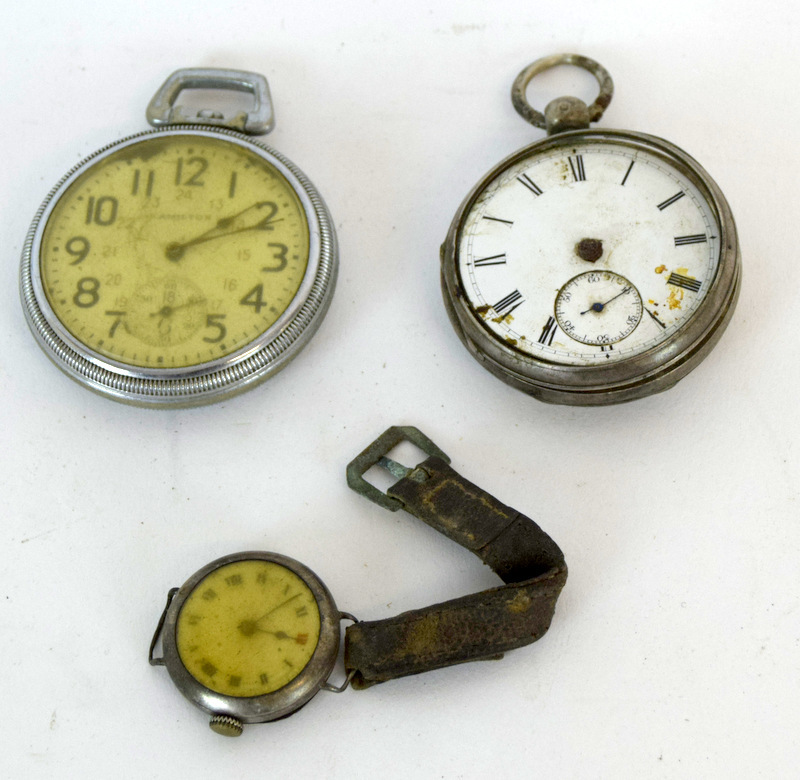 Two Silver Pocket Watches And Another, Two Silver Topped Dressing Table Bottles - Image 2 of 5