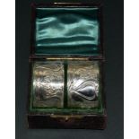 Pair of boxed silver napkin rings