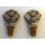 A Pair Of Ceramic Wine Bottle Stoppers