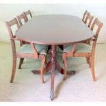 Tip Top dining table and 6 chairs including 2 carvers. table measures 76 x 220 x 100cm