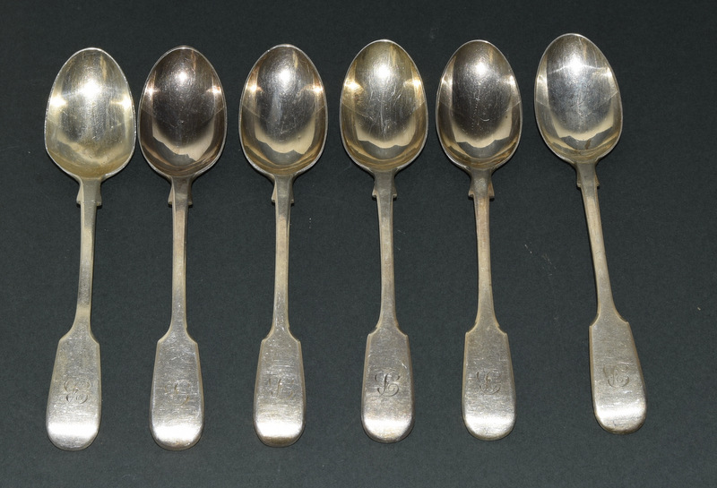 6 hallmarked silver teaspoons