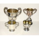 Collection of silver trophy cups hallmarked plus another