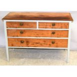 Modern inlaid chest of drawers, 2 over 2. 72 x 107 x 50cm