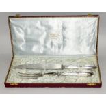 German 800 silver Art Nouveau Jugendstil boxed carving set by Franz Moscau Berlin