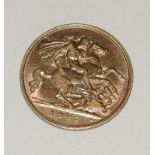 Edwardian half sovereign coin dated 1907