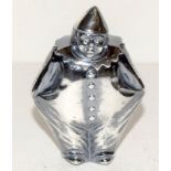 Silver plated vesta case in the form of a clown