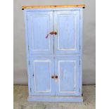 Painted pine kitchen cupboard 153 x 92 x 56cm