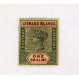 LEEWARD ISLANDS One Shilling Queen Victoria Mint Hinged