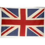 A large British made printed cotton Union Jack flag 1.8 metres by 1.2 metres approximately