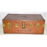 Vintage leather luggage trunk 34 x 93 x 53cm