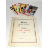 A 1962 Butlins certificate for First Prize in the Junior Tarzan Competition and a quantity of
