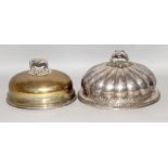 Two Victorian silver plated closh / meat covers