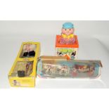 A 1970s Fisher Price Jack in the Box - a Macboozle Pelham Puppet and a Corgi 1902 State Landau for