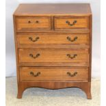 Inlaid mahogany chest of drawers of small proportions. 74 x 61 x 38cm