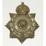 An original early 20th century two part helmet plate badge to the Oxfordshire Regiment. 11cms x