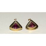 9ct gold amethyst earrings