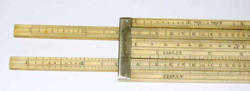 An Ivory Slide Rule Period 1870 Purpose of use: Alcohol calculation and barrel gauging. The ruler - Image 6 of 10
