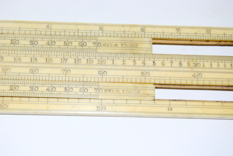 An Ivory Slide Rule Period 1870 Purpose of use: Alcohol calculation and barrel gauging. The ruler - Image 8 of 10