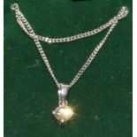 18ct white gold diamond pendant necklace of 36 points cased