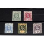 ST HELENA. Set of 5 stamps King Edward VII Mint