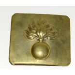 A circa 1860 French Grenadiers brass belt buckle with indistinct makers name to the reverse. 9cms