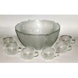 French glass punch bowl set