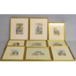 11 Kronheim prints in gilt frames circa 1850