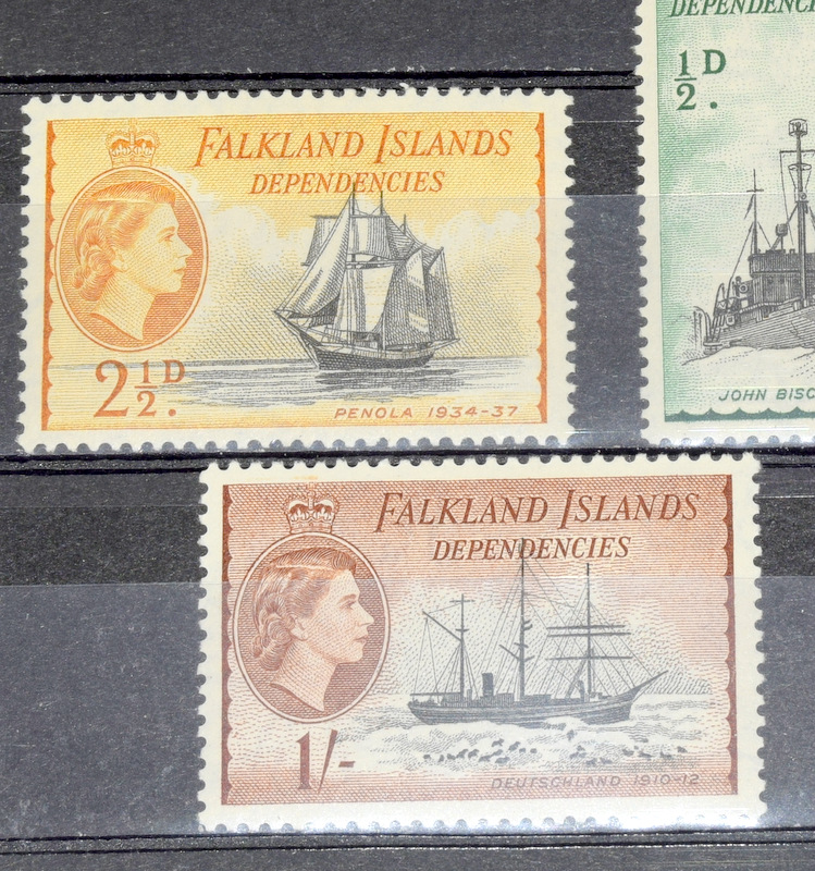 FALKLAND ISLANDS DEPENDANCIES set 10/- High Value mm Crown Mint Never Hinged - Bild 5 aus 6