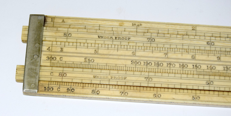 An Ivory Slide Rule Period 1870 Purpose of use: Alcohol calculation and barrel gauging. The ruler - Image 4 of 10