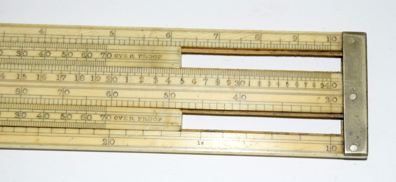 An Ivory Slide Rule Period 1870 Purpose of use: Alcohol calculation and barrel gauging. The ruler - Image 7 of 10