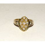 18ct gold Ladies diamond shape diamond ring size N