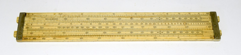 An Ivory Slide Rule Period 1870 Purpose of use: Alcohol calculation and barrel gauging. The ruler - Image 2 of 10