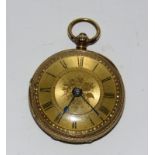 18ct gold pocket watch with 14ct gold face 17.2g gold weight