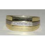 9ct gold and diamond bar ring size V