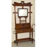 Art Nouveau Mahogany hall stand. 215 x 110 x 36cm