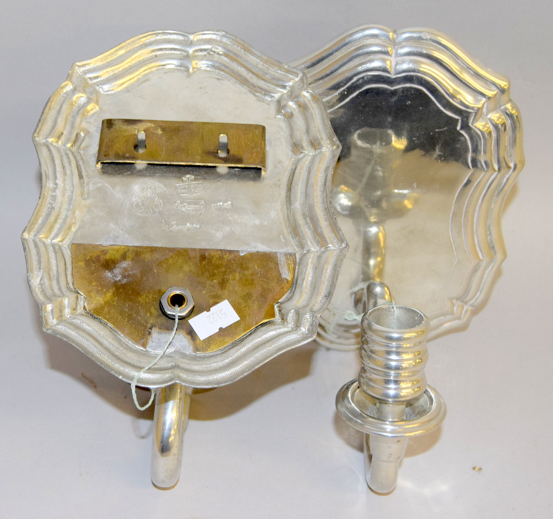 Two wall bracket candle light fittings ( possibly American silver) - Image 3 of 4