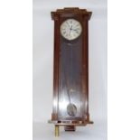 Gustav Becker wall regulator clock. 8 day, t with 1 second pendulum sweep second hand.