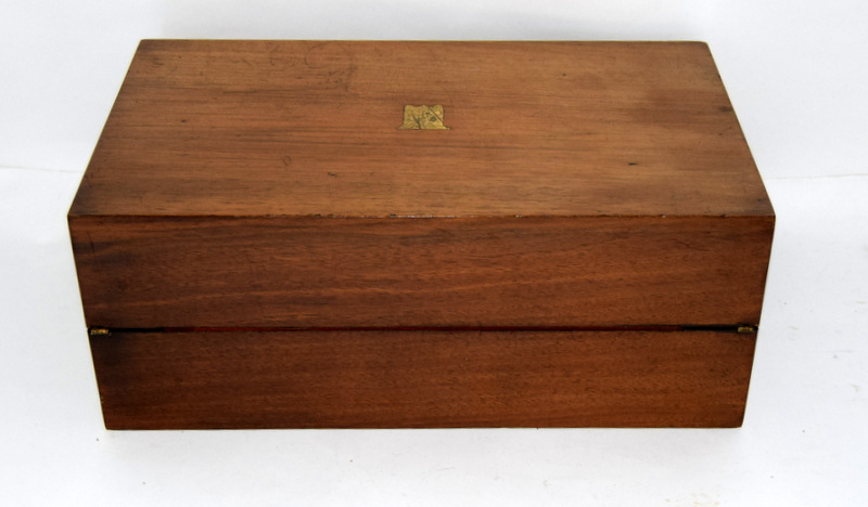 Walnut writing slope with one inkwell - Image 7 of 7