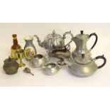 Collection of silver, pewter and silver plate