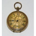 14ct gold pocket watch with 14ct gold face total gold weight16g embossed back