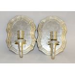 Two wall bracket candle light fittings ( possibly American silver)