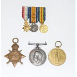 A WW1 medal trio named to 3473 Private WH Hewitt of the Royal Warwickshire Regiment with his mounted