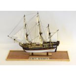 Model Ship. HMS Bounty. Kit Built. 35 x 40cm