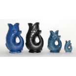 4 Dartmouth pottery gurgle jugs