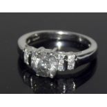 18ct white gold solitaire diamond ring. 1.2ct. Size M