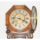 Wooden wall clock 107cm high