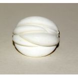 Silver fashion ring with white enamel setting size T