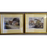 Peter Toms. Limited Edition Signed Prints. Sunday Strollers (32/425) & Poole Quay (404/475)